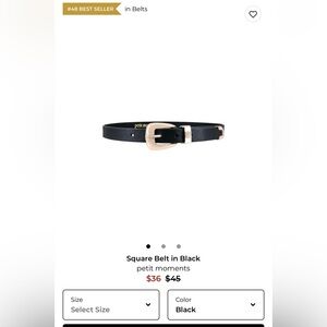 Petit Moments Black Belt with Gold Buckle